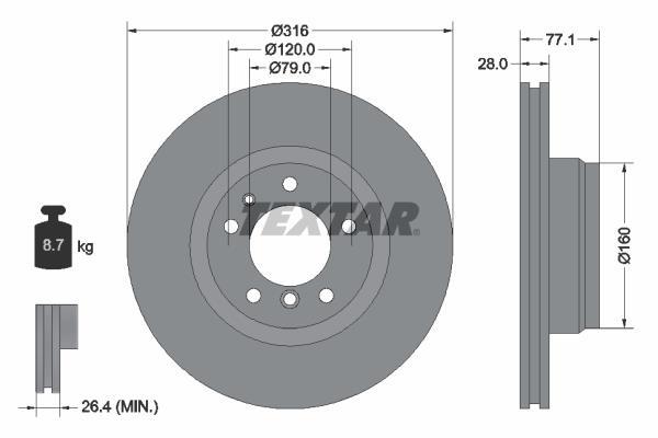 Disques de frein TEXTAR ref. 92071403