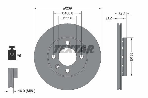 Disques de frein TEXTAR 92072003
