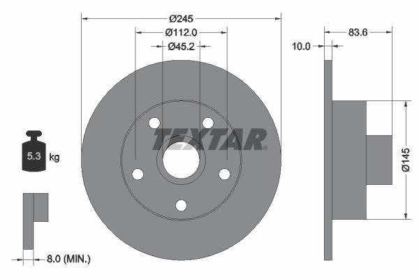 Disques de frein TEXTAR 92072103