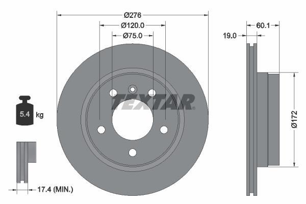 Disques de frein TEXTAR 92072403
