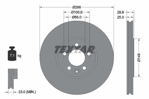 Disques de frein TEXTAR 92072800