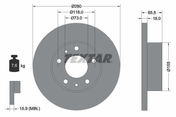 Disques de frein TEXTAR 92073703