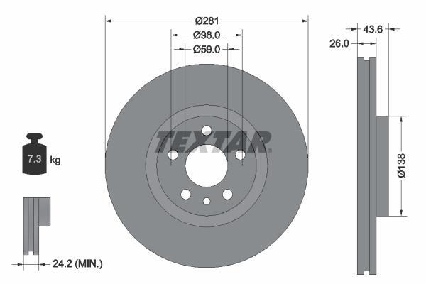 Disques de frein TEXTAR ref. 92074003