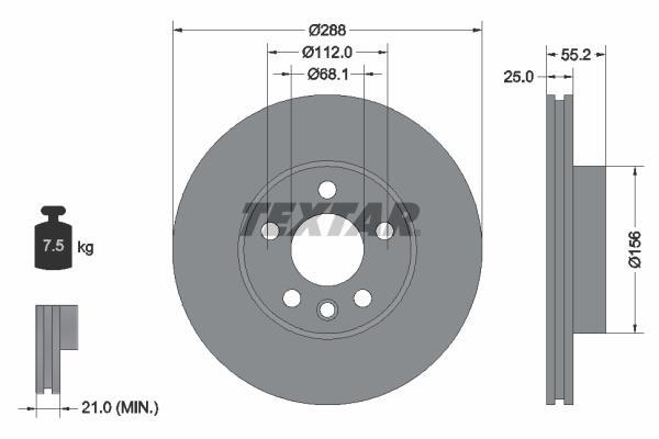 Disques de frein TEXTAR ref. 92074203