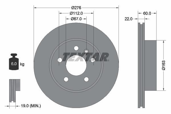 Disques de frein TEXTAR 92074403