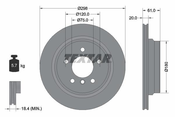 Disques de frein TEXTAR ref. 92075103