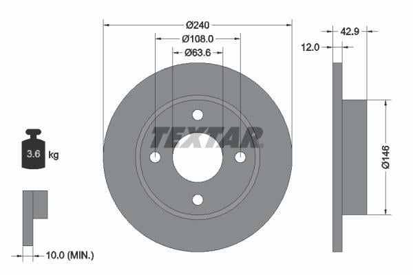 Discos de travão TEXTAR ref. 92075303