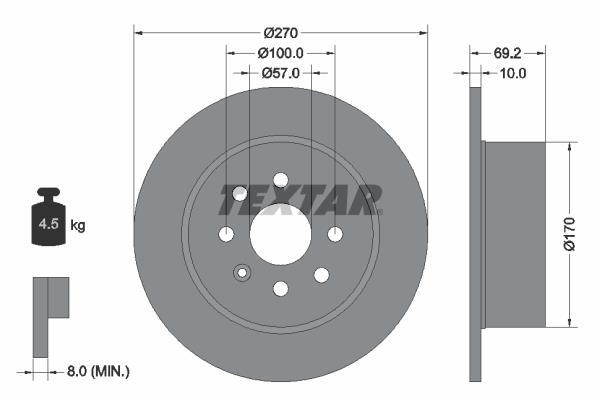 Disques de frein TEXTAR 92075503