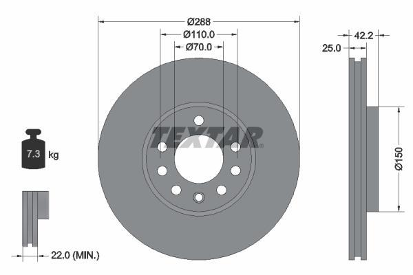Disques de frein TEXTAR ref. 92075603
