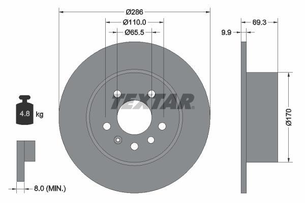 Disques de frein TEXTAR ref. 92075703