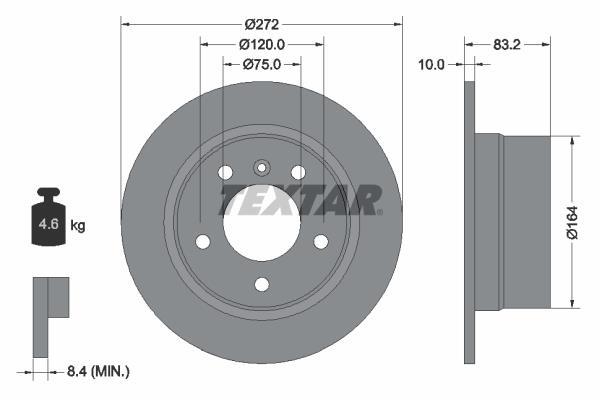 Disques de frein TEXTAR 92076703