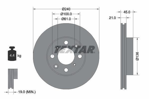 Disques de frein TEXTAR 92077800