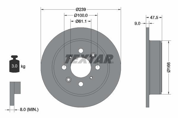 Disques de frein TEXTAR 92077903