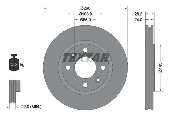 Disques de frein TEXTAR 92078603