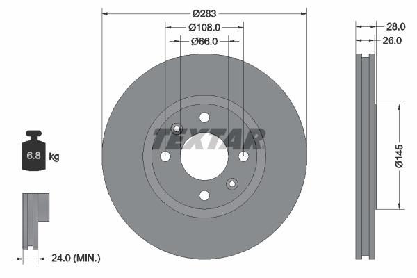 Disques de frein TEXTAR 92078703