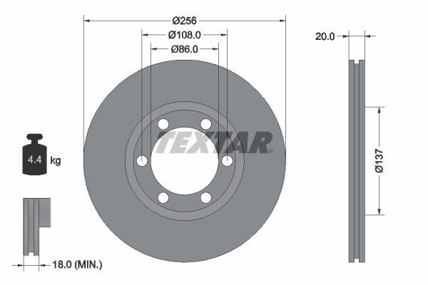 Disques de frein TEXTAR ref. 92079600