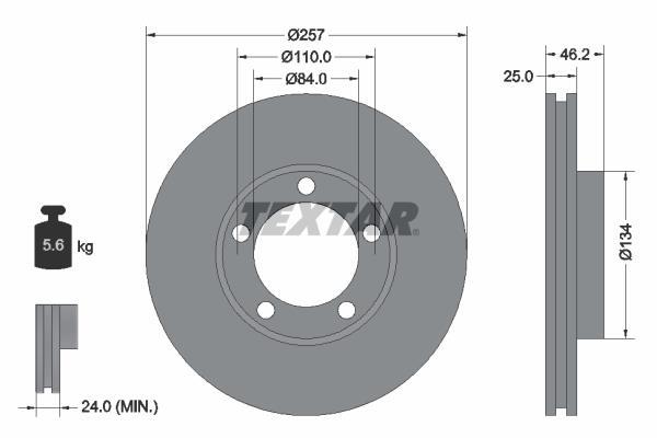 Disques de frein TEXTAR 92080300
