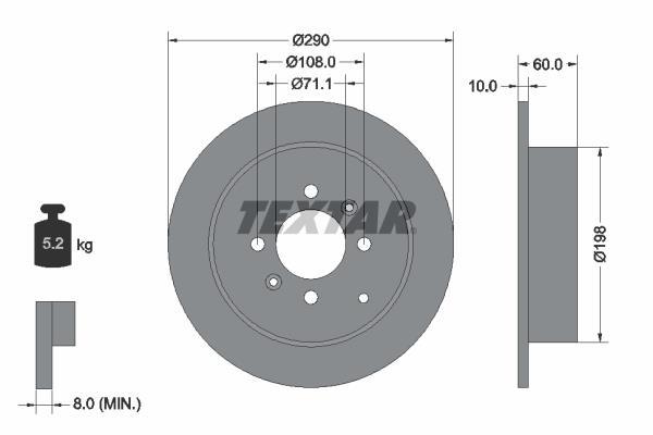 Disques de frein TEXTAR 92080703