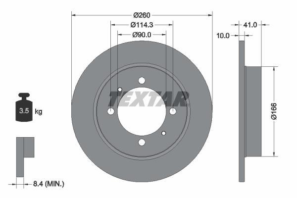 Disques de frein TEXTAR ref. 92083003