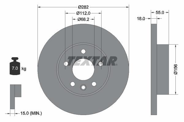 Disques de frein TEXTAR ref. 92083703