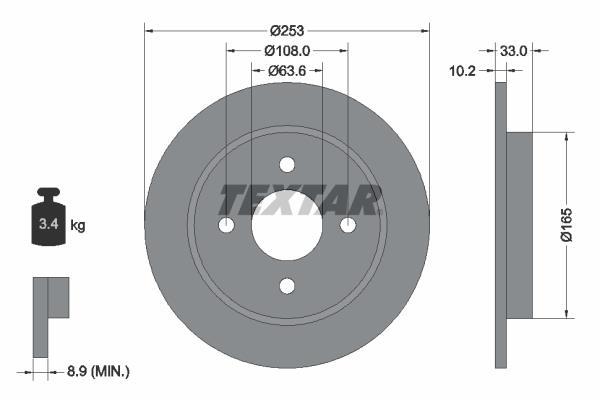 Disques de frein TEXTAR ref. 92088403