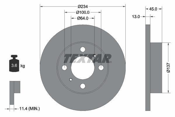 Disques de frein TEXTAR ref. 92089300