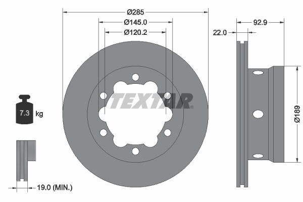 Disques de frein TEXTAR 92089803
