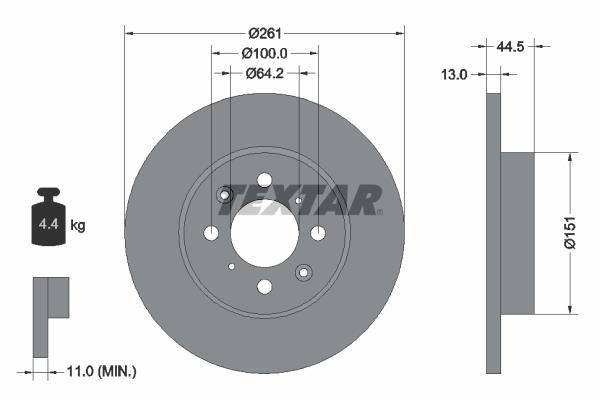 Disques de frein TEXTAR ref. 92090100