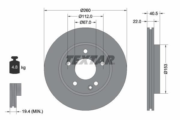 Disques de frein TEXTAR 92091303