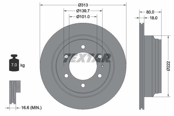 Disques de frein TEXTAR 92091600