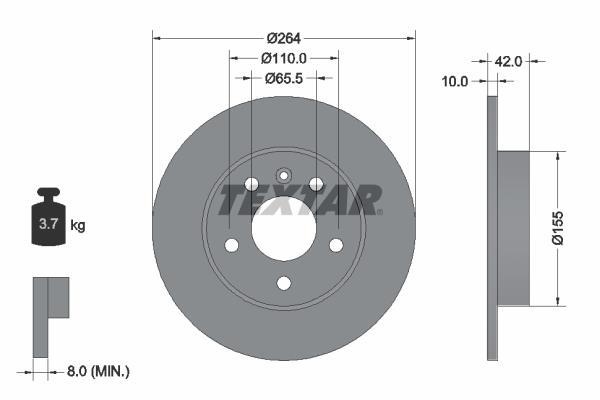 Disques de frein TEXTAR ref. 92092103