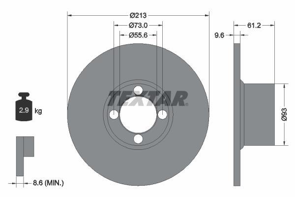 Disques de frein TEXTAR ref. 92092600