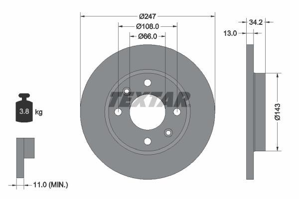 Disques de frein TEXTAR ref. 92092803