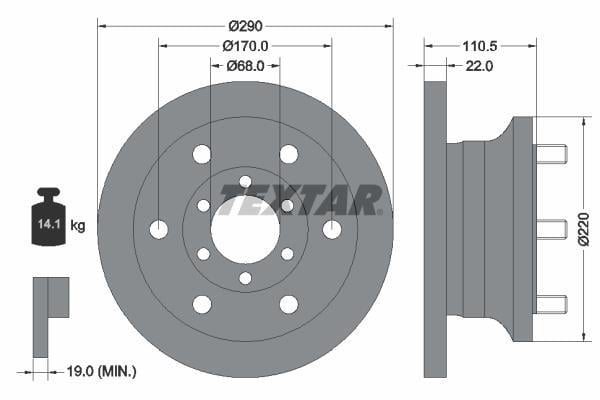 Disques de frein TEXTAR ref. 93095100