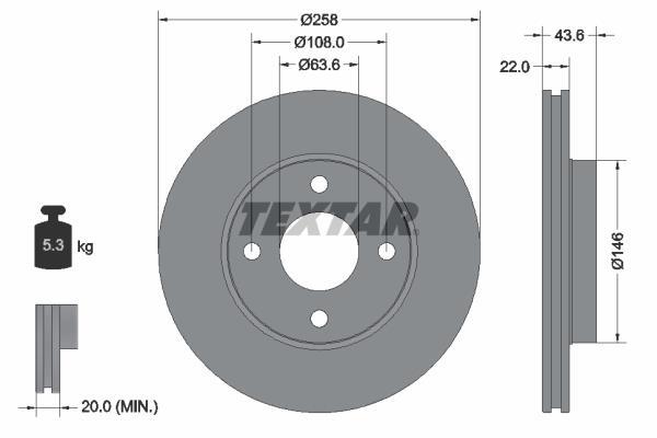 Discos de travão TEXTAR ref. 92096203