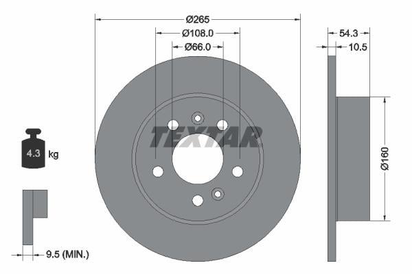 Disques de frein TEXTAR ref. 92096300