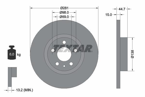 Discos de freno TEXTAR ref. 92096400