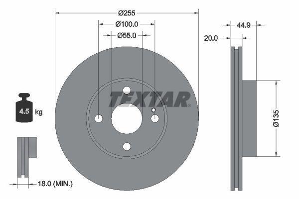 Disques de frein TEXTAR ref. 92096800
