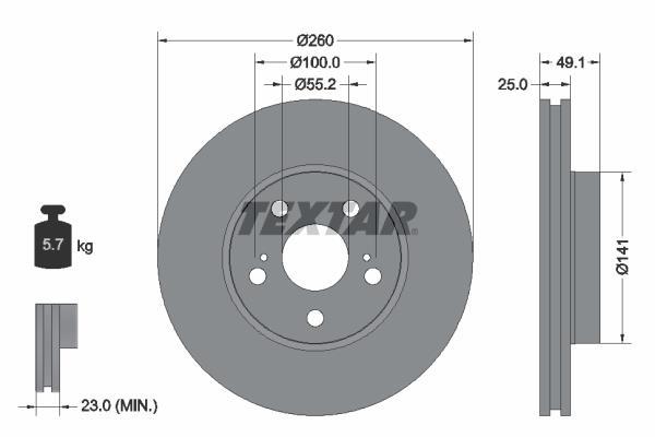 Disques de frein TEXTAR 92096903