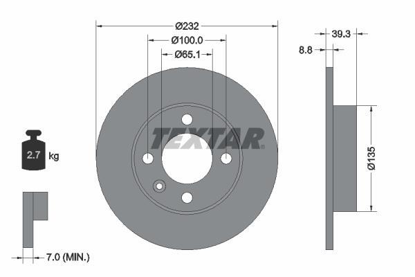 Disques de frein TEXTAR ref. 92098203