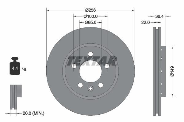 Disques de frein TEXTAR 92098603