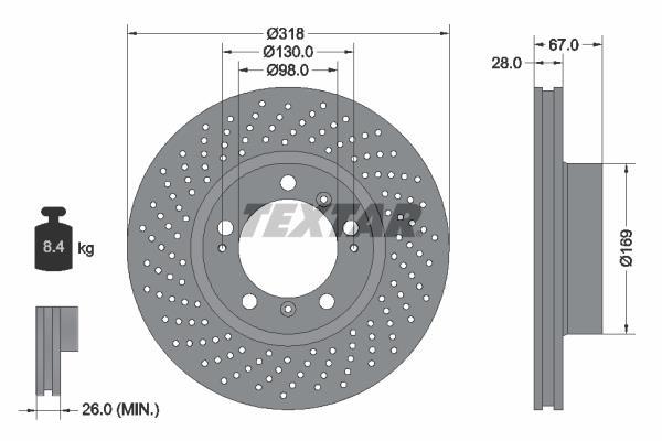 Disque de frein avant droit TEXTAR 92100005