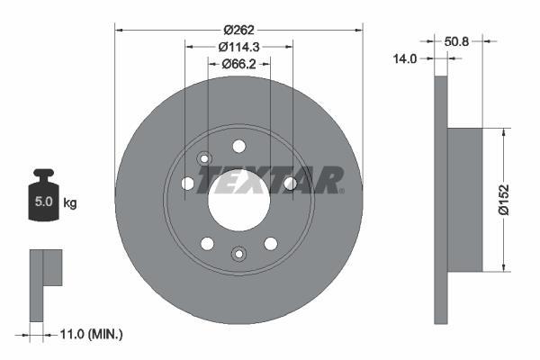 Disques de frein TEXTAR 92102900