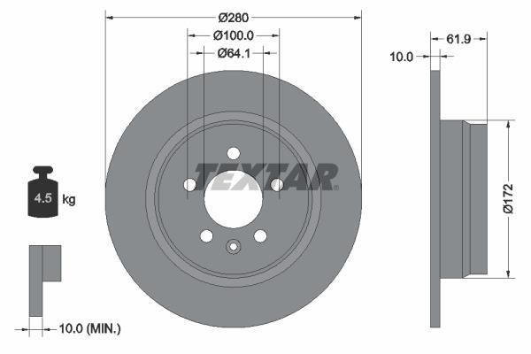 Disques de frein TEXTAR ref. 92103500