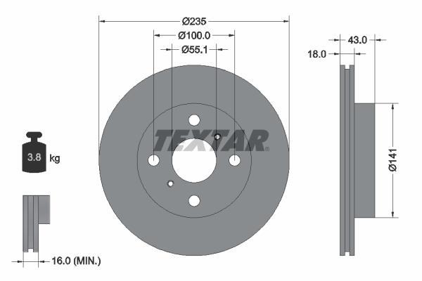 Disques de frein TEXTAR 92103603