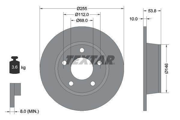 Disques de frein TEXTAR ref. 92104103