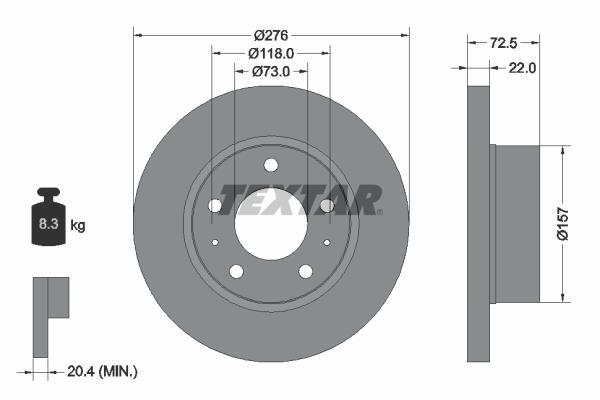 Disques de frein TEXTAR 93104603