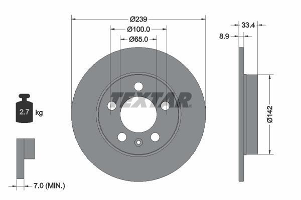 Disques de frein TEXTAR 92105803