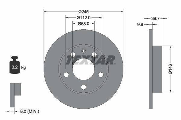 Disques de frein TEXTAR 92106203