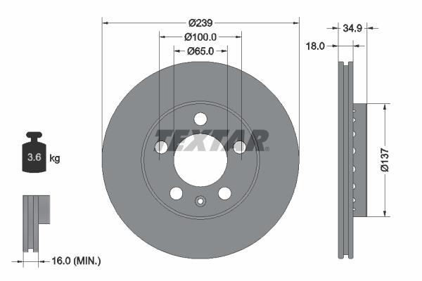 Disques de frein TEXTAR 92106803